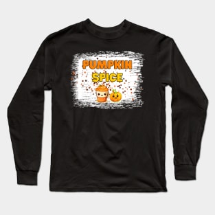 Pumpkin Spice | Bleached Tshirt Long Sleeve T-Shirt